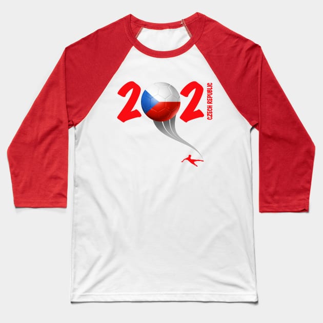 Czech Republic Euro Soccer 2021 Baseball T-Shirt by DesignOfNations